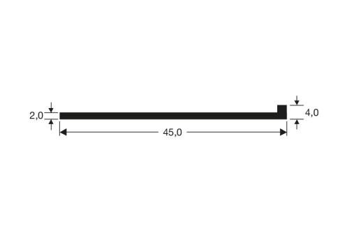 JCR-0530-020 | JOINT EN CAOUTCHOUC MODELE L NOIR LARGEUR 45 MM