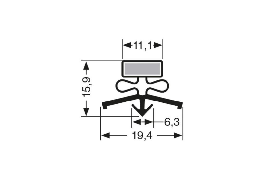 JPC-1630-050 | MAGNEETDICHTING MET MAGNEET M18 2.44MTR/LNG