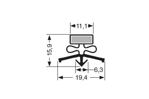 JPC-1630-050 | MAGNEETDICHTING MET MAGNEET M18 2.44MTR/LNG