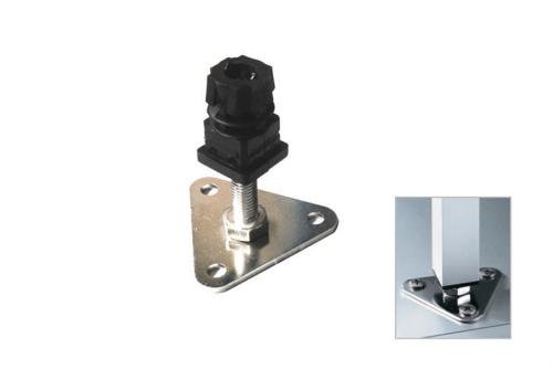 LCB-9200-000 | FIXATION SOL POUR ECHELLES AV. PLAQUETTE TRIANGLE PERCEE+TIGE FILET. M10 REGLABLE