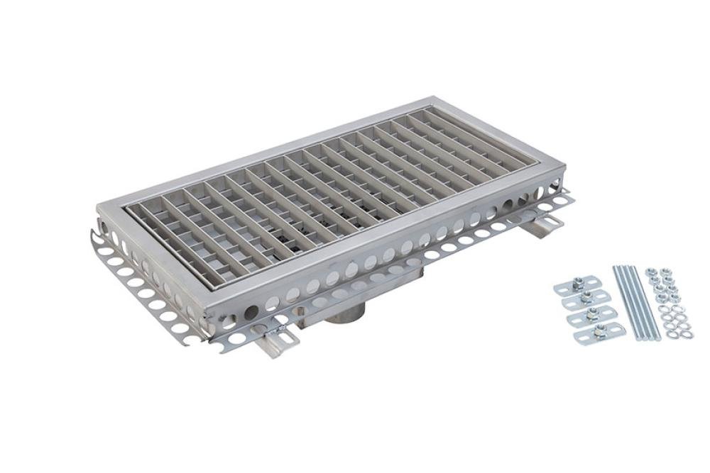 FMG-1163-000 | CANIVEAU DE DRAINAGE INOX 600X300MM SORTIE CENTRALE Ø75MM VERTICAL