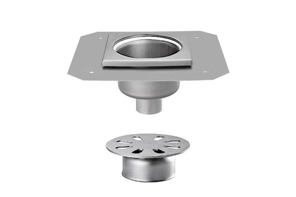 FMC-3124-000 | SIPHON EN INOX 200X200MM HEAVY DUTY SORTIE TELESCOPIQUE 63MM - CHARGES LOURD