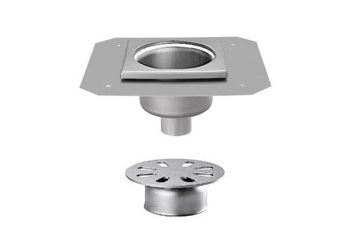 FMC-3124-000 | RVS VLOERAFVOERPUT 200X200MM TELESCOPISCHE AFVOER 63MM - ZWARE LASTEN