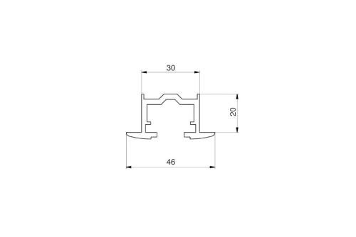SUP-6106-854 | ALU STELLIJST VOOR INBOUW RVS LOOK - NIET GEBOORD - 6MTR/LNG