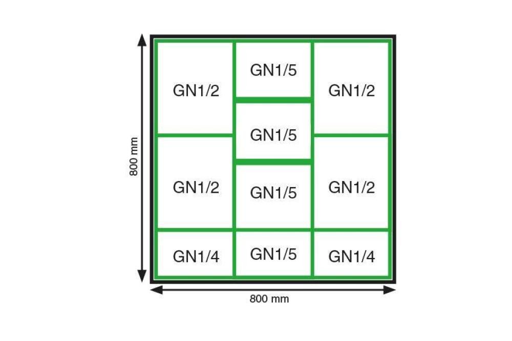 LPK-8080-020 | KIT GN - RECHTHOEKIGE SCHALEN VOOR TOONBANK 800X800MM