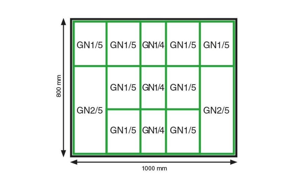 LPK-8010-020 | KIT GN - RECHTHOEKIGE SCHALEN VOOR TOONBANK 1000X800MM
