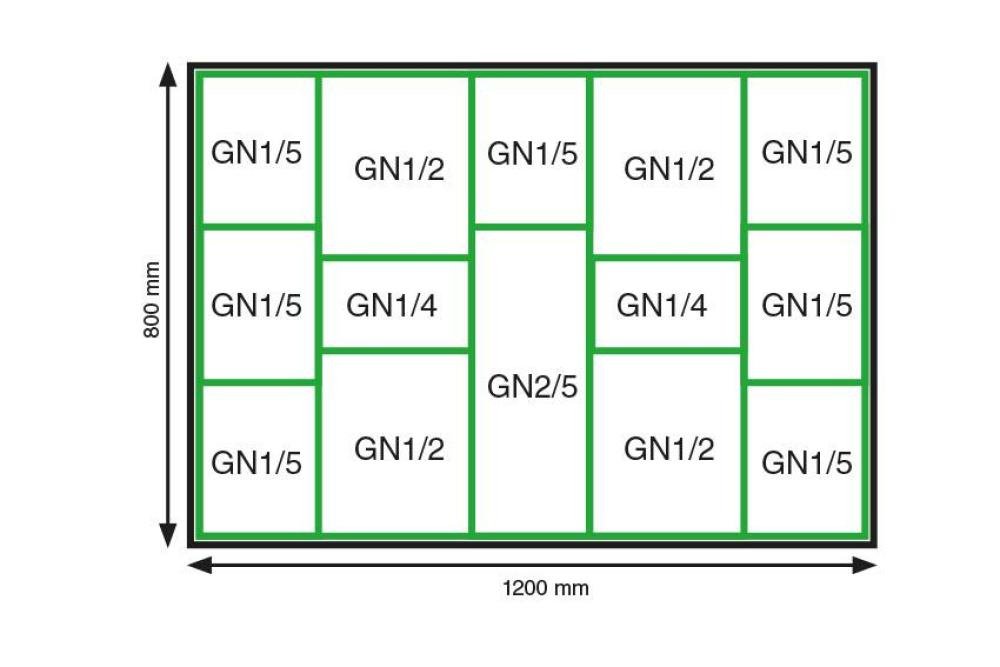 LPK-8012-020 | KIT GN - PLATEAUX RECTANGULAIRES POUR COMPTOIR 1200X800 MM