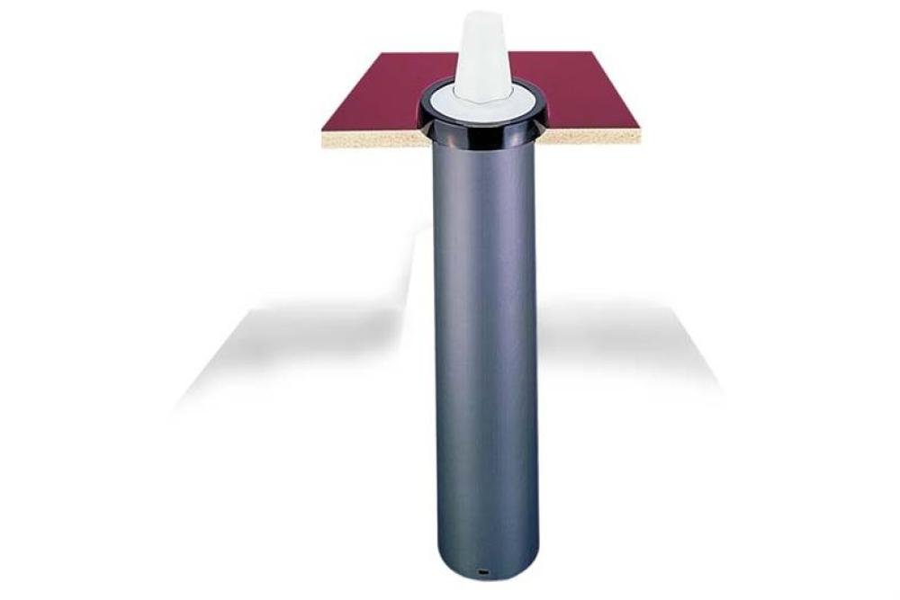 CDP-2004-000 | KUNSTSTOF INBOUW BEKERDISPENSER - EZ-FIT Ø BEKER : 73-121MM - METAL FINISH RING
