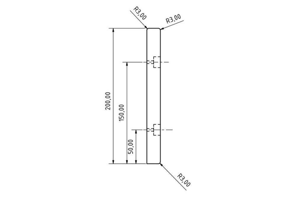 PPE-1201-010 | STOOTRAND PE - GEBOORD - 200X20MM EXCL. DOPPEN - 2MTR/LNG