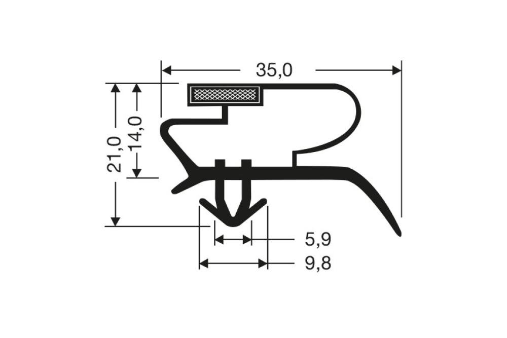 JPC-2220-050 | MAGNEETDICHTING - 2550MM/LNG