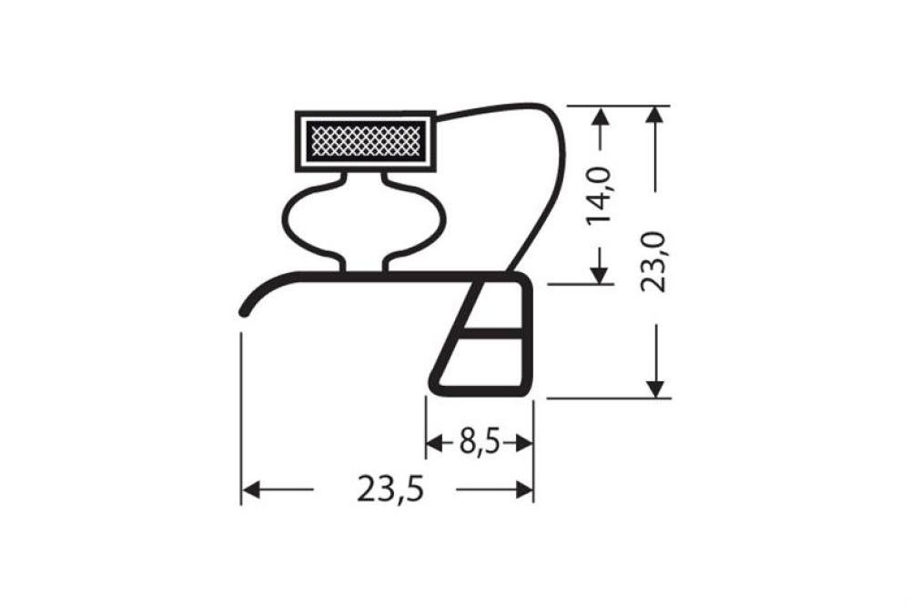JPC-1160-050 | MAGNEETDICHTING MET MAGNEET M25 2.55MTR/LNG