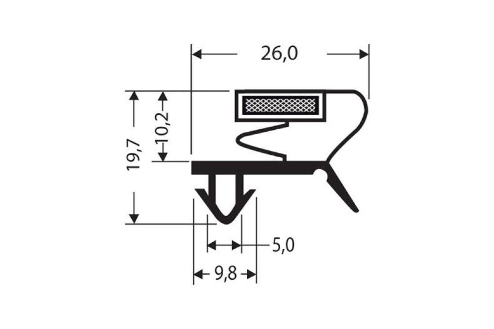 JPC-1200-020 | MAGNEETDICHTING MET MAGNEET M71 2.55MTR/LNG