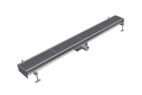 FMG-0002-000 | BAKGOOT RVS 150X2000MM CENTRALE AFVOER Ø75MM HORIZONTAAL