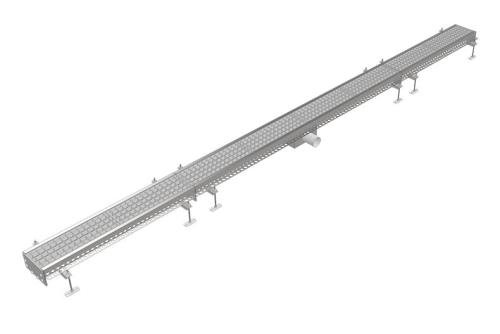 FMG-0004-000 | BAKGOOT RVS 150X4000MM CENTRALE AFVOER Ø75MM HORIZONTAAL