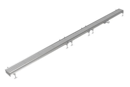 FMG-0005-000 | BAKGOOT RVS 150X5000MM CENTRALE AFVOER Ø75MM HORIZONTAAL