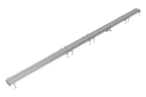 FMG-0006-000 | BAKGOOT RVS 150X6000MM CENTRALE AFVOER Ø75MM HORIZONTAAL