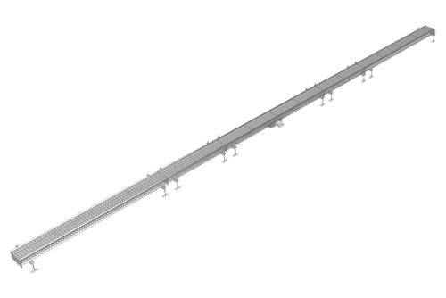FMG-0008-000 | BAKGOOT RVS 150X8000MM CENTRALE AFVOER Ø75MM HORIZONTAAL