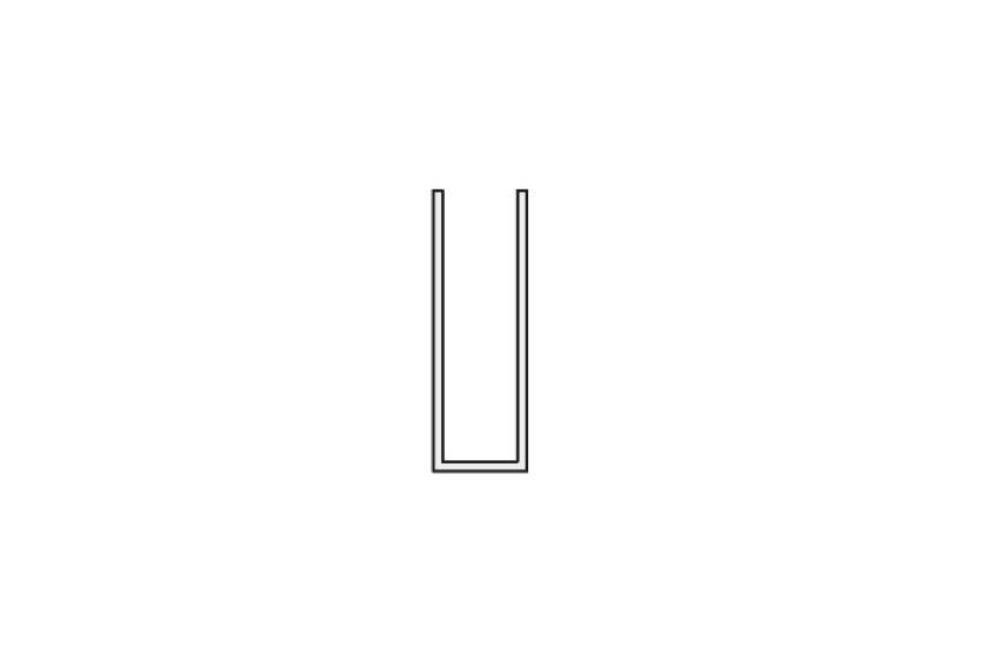 22411.99 | U PROFIEL - PVC - VOOR 6MM GLAS 30X6MM - 3MTR/LNG