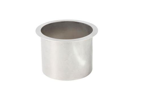 JVO-1020-000 | RVS AFVALKOKER ROND - Ø150MMX125MM MET VLAKKE FLENS 15MM - Ø180MM